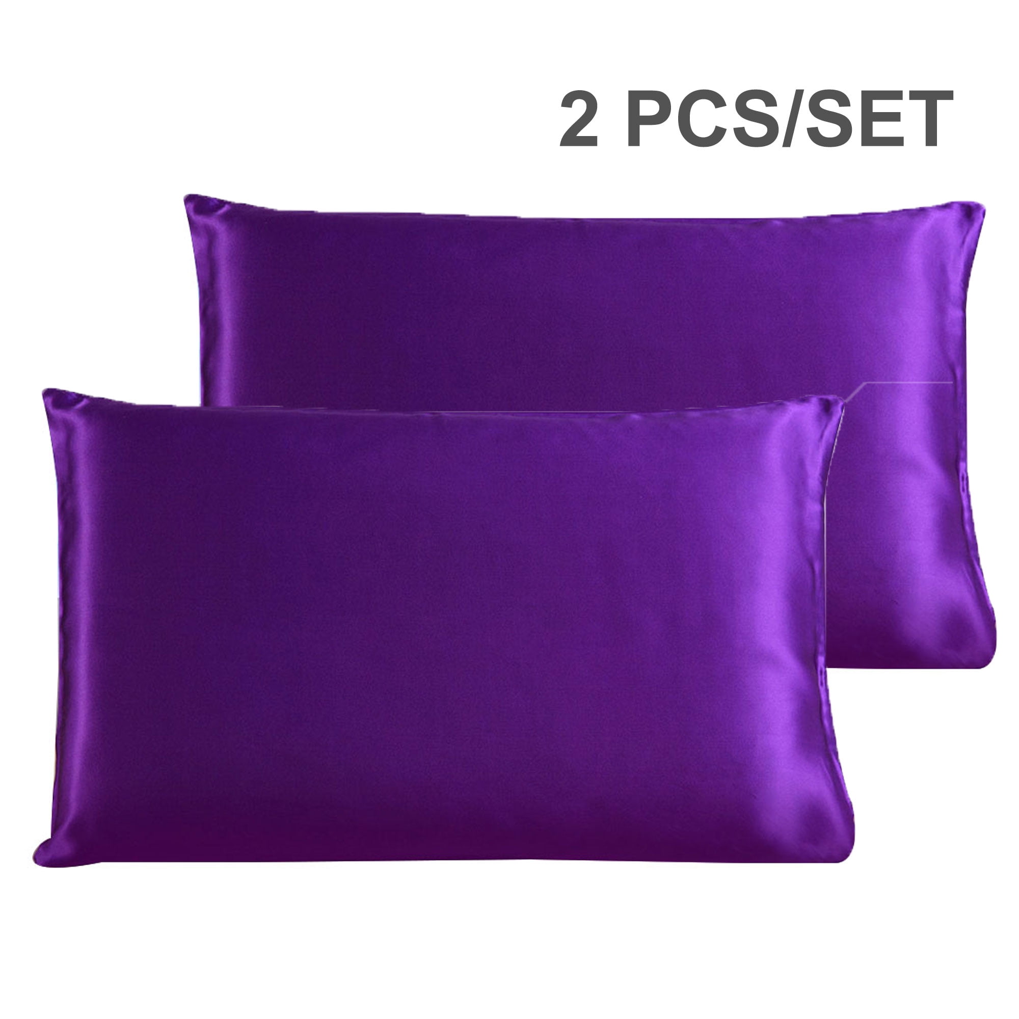 2X 100 Pure Silk Fabric Pillowcase Pillow Case Cover Standard/Queen