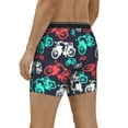 thumbnail image 6 of Mens Underwear, Green Bike Pattern Red Mens Underwear Boxer Briefs, Soft Breathable Underwear Long Leg For Men, 6 of 8