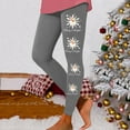 thumbnail image 2 of Fiaer Merry Christmas Leggings for Women Santa Snowflake Graphic Plus Size Pants High Waisted Cozy Pink Tight Trousers Grey XL, 2 of 5