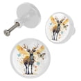 thumbnail image 2 of HemaKayy 4 Pack 1.3" Decorative Cabinet Knobs - Upgrade Your Handles - Durable & Stylish - Easy to Install - Elevate Your Home Kitchen Furniture Decor - Deer with Yellow Fairy Wings Flowers, 2 of 5