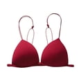 thumbnail image 3 of Women's Push Up Bra - Slim Shoulder Straps Back Front Buttoned Underwear, Thin Small Chest Close Fitting no Steel Rings French Triangular Cup Seamless Bra,Strap Bras for Women,Color: Size: M, 3 of 3