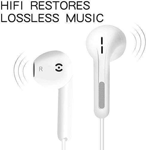 Black Hi-Res Extra Bass Earphones vitavp In-Ear Headphones for Phone 13 Noise Isolating Earbuds with Mic+Volume Control Compatible with Phone 12/12 Pro Max/12 Mini/SE/11/XS Max/X/XR/8 Plus/7