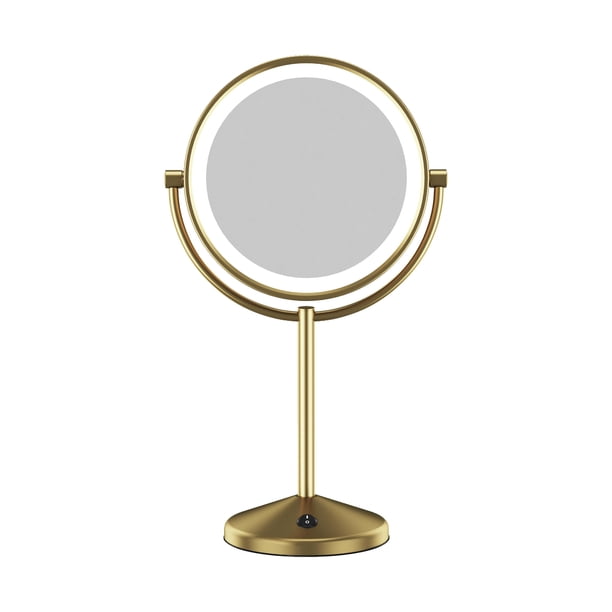 Espejo de maquillaje Conair con luz LED, batería con aumento de 1X/10X