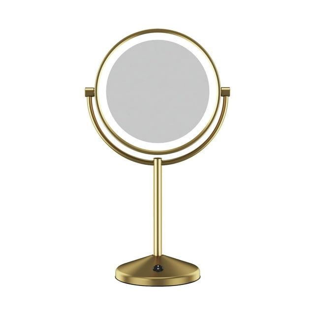 Espejo de maquillaje Conair con luz LED, batería con aumento de 1X/10X