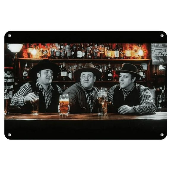 Metal Tin Sign 12x8 Inch - The Three Stooges: For Duty and Humanity! - Poster Metal Plaque Cafe Bar Home Wall Decor