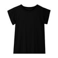 thumbnail image 4 of Ohufall Toddler Kids Boys Girls T Shirts Cute Solid Color Casual Crew Neck T-shirts Summer Comfy Breathable Short Sleeve Cotton Tops for Children, Size 12M-10Y, 4 of 6