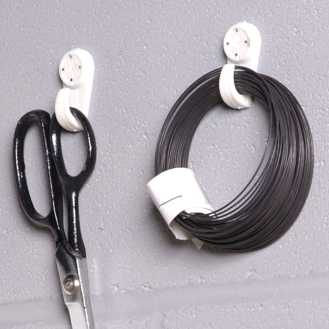 (2 pack) OOK Wall Grip, Hard Wall Hangers, Steel, White, 25LB, 3 Pieces