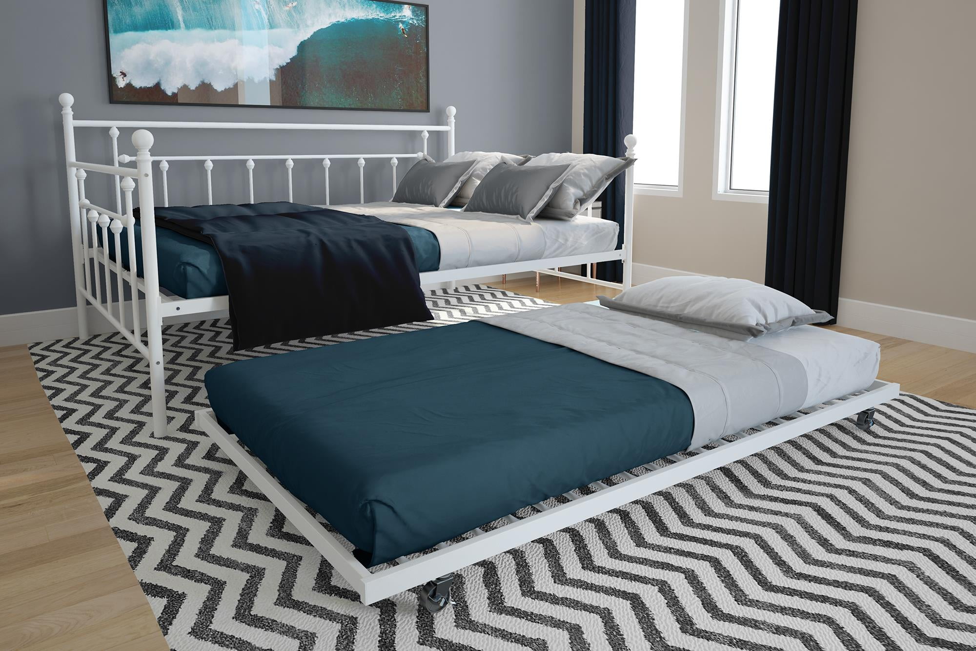 DHP Manila Full Metal Daybed and Twin Trundle, Multiple Colors
