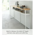 thumbnail image 3 of Yamazaki Home Long Console Table - Two Styles, White, Steel, Shelf, Supports 11 pounds, 3 of 7