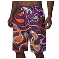 thumbnail image 2 of Conairie Men Swim Trunks Graphic Print Quick Dry Swimsuit Board Shorts Beach Comfortable Bathing Suit Bottom With Drawstring Purple XXXL, 2 of 5