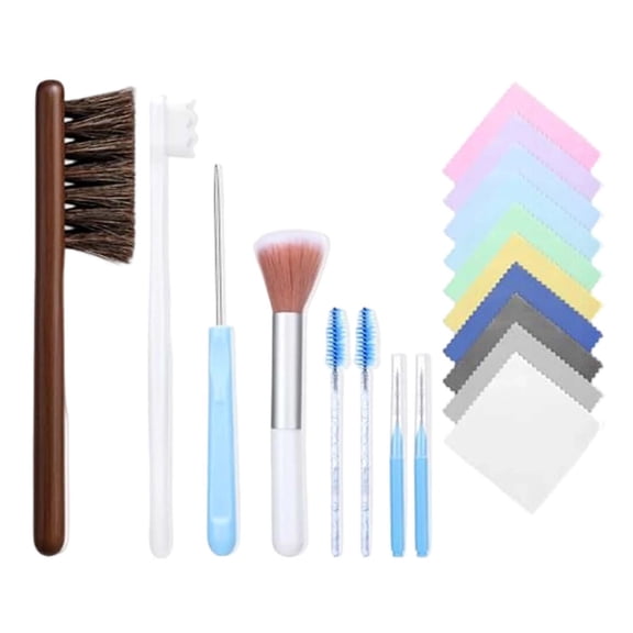 18 Piece Jewelry Cleaning Brush Tool Set, For All Jewelry Types Including Rings Gold Diamonds Earrings, Includes Various Brushes To Clean Detailed And Hard-To-Reach Areas