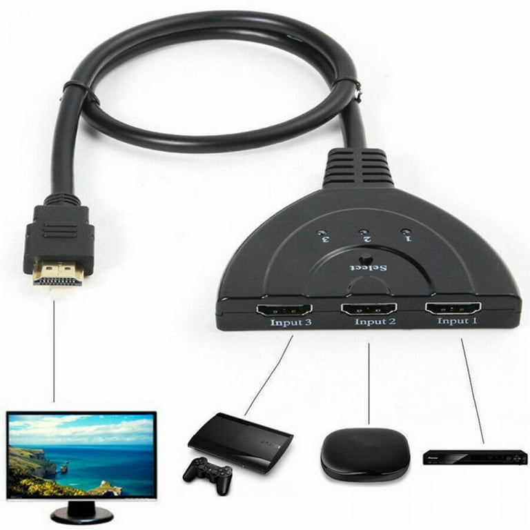 Switch HDMI 4K con 3 Entradas 1 Salida Splitter HDMI Conmutador Full HD 4K  1080P 3D Duplicador HDMI HUB para HDTV/Xbox/PS3/4 /Apple TV/Fire  Stick/BLU-Ray DVD-Player Selectores de Audio Vídeo - AliExpress