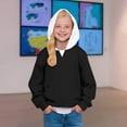 thumbnail image 5 of Girls Long Sleeve Pull on Shirts New Girls Oversized Hoodie Color Block Hooded Sweatshirts Trendy Long Sleeve Pullover Kids Fall Clothes Black 14 Years, 5 of 8