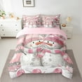 thumbnail image 2 of Homewish Kawaii Snowman 7pcs Bedding Comforter Set,Geometric Stripes Lines Queen Bedding Sets,Merry Christmas Queen Sheet Sets For Girls Kids,Microfiber Bedroom Decor Reversible, 2 of 8