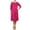 Magenta, variant on Women's Casual Plus Size Loose Fit 3/4 Sleeve Jersey Knit A-Line Solid Midi Dress