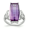 thumbnail image 1 of 925 Sterling Silver Rhodium-plated Amethyst and Diamond Ring, 1 of 2