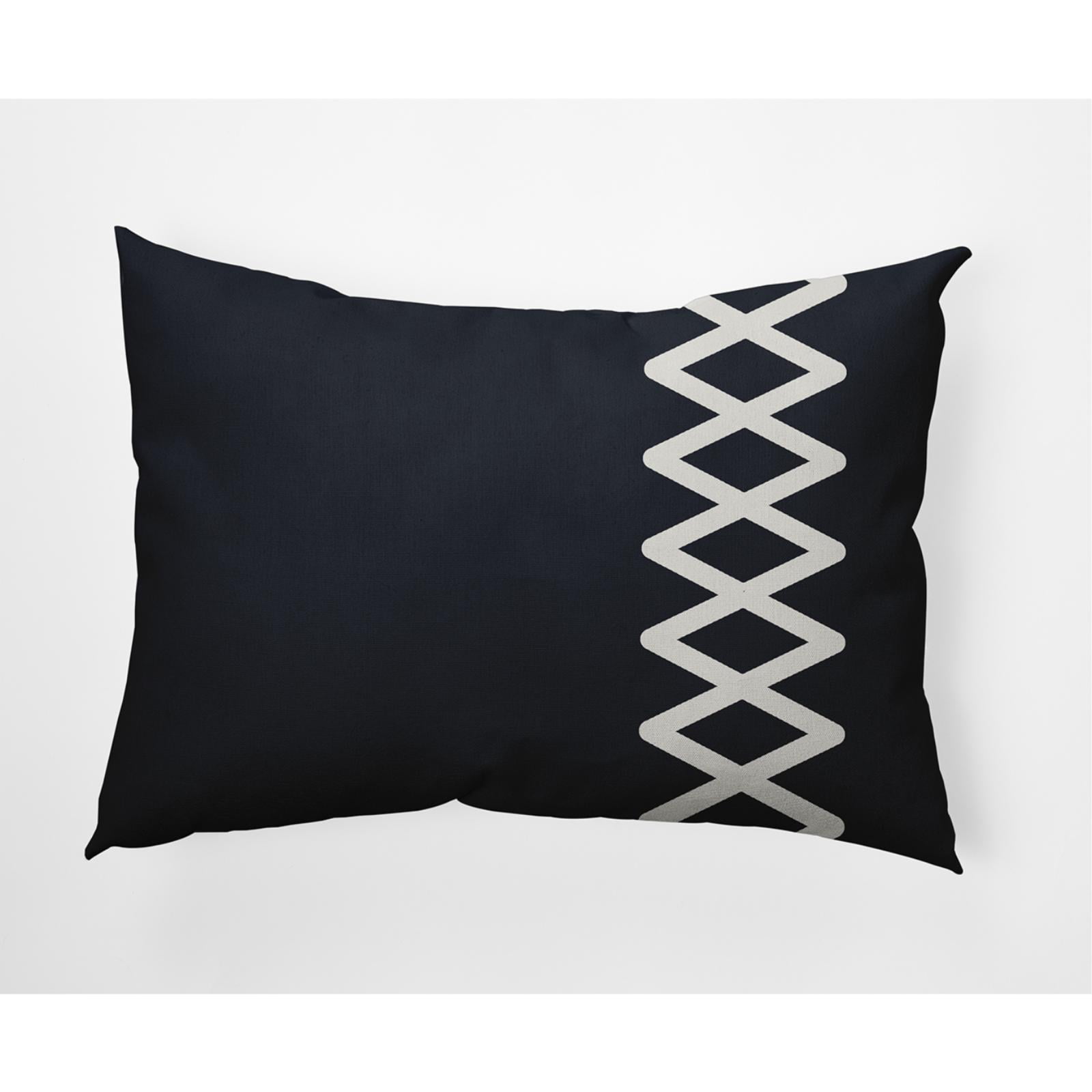 E by Design Zipper Stripe Nautical Indoor/Outdoor Lumbar Throw Pillow