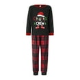 thumbnail image 2 of PaerPade Christmas Family Pajamas Matching Set Long Sleeve Letters Print T-shirt with Plaid Pants Sleepwear, 2 of 7