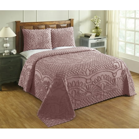 Christmas Double Quilt Cover Better Trends Trevor Double Bedspread with 2 Standard Shams, Pink ()