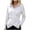 White, variant on ClodeEU Women Collared Long Sleeve Wrap Cross Waist Slim Blouse,Casual Office Blouse Black,Women's Plus L