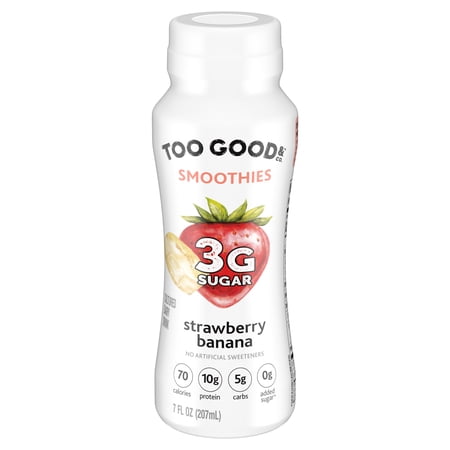 Two Good Strawberry Banana Smoothie, Yogurt-Cultured Dairy Drink, Lower Sugar, 7 fl oz Bottle