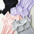 thumbnail image 2 of Women Summer Short Sleeve Built-in Bra Padded Long Nightdress Comfy Sleepwear Pajamas Nightgown, 2 of 6