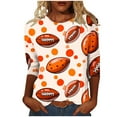 thumbnail image 2 of Gamivast Game Day Shirts Women Football Plus Size 3/4 Sleeve Football Graphic Shirt Vintage Soft Crewneck Tunic Top Funny Superbowl Outfits 2026, 2 of 5