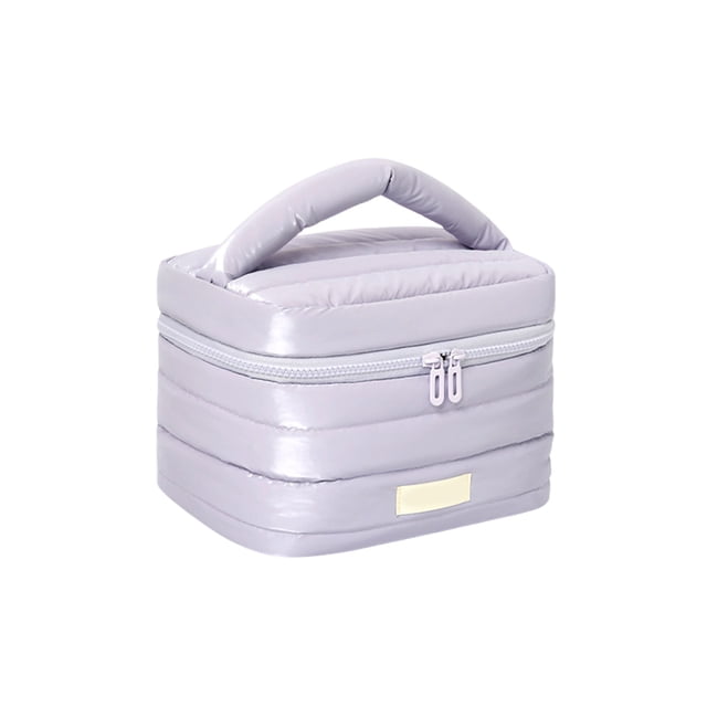 Open-Top Tote Makeup Bag, Large Capacity Travel Cosmetic Organizer with Multiple Compartments, Soft Fabric Design