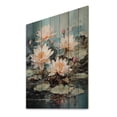 thumbnail image 2 of Designart "Lotus Pond Asian Painting VIII" Asian Print on Natural Pine Wood, 2 of 5