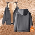 thumbnail image 2 of Bibifish Womens Jackets With Cute Cat Ear Hooded Winter Cozy Thick Fleece Lined Coats Solid Color Cozy Zip Up Streetwear Coats For Ladies, 2 of 7