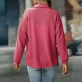 thumbnail image 7 of Stichou Womens Waffle Button Down Shirts Casual Long Sleeve Knit Trendy Fall Shacket Jacket Boyfriend Tops Hot Pink S, 7 of 7