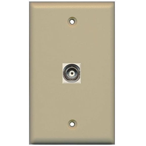 RiteAV Bnc (Ivory) Wall Plate 1 Gang Flat Ivory