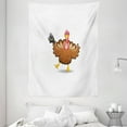 thumbnail image 1 of Turkey Tapestry, Dancing Cartoon Animal with Pilgrims Hat Thanksgiving Dinner with a Funny Character, Wall Hanging for Bedroom Living Room Dorm Decor, 60W X 80L Inches, Multicolor, by Ambesonne, 1 of 2