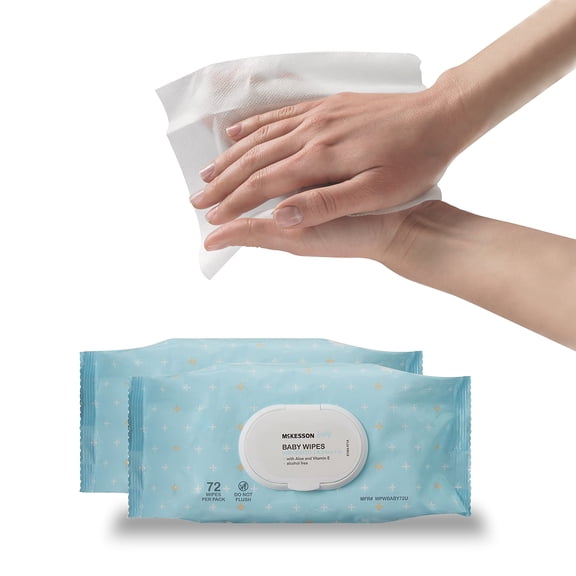 McKesson Unscented Baby Wipes, Aloe and Vitamin E Soft Pack, 864 Count, 6.8 x 7 in