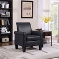 thumbnail image 5 of Modern PU Leather Arm Accent Sofa Seat Club Chair Living Room Home Furniture Black, 5 of 11