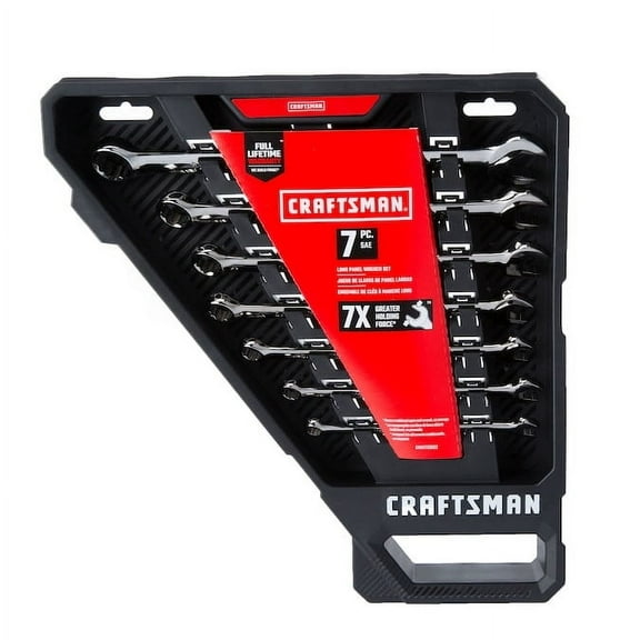 CRAFTSMAN,12-Point Standard SAE Gunmetal Chrome Combination Wrench 7 Piece