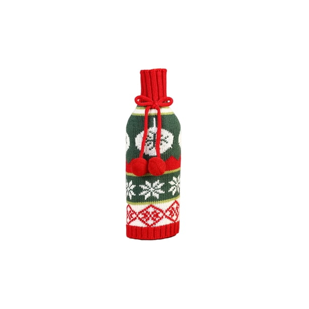 Inteprter Cubierta de botella Calcomanía de Navidad Decoración de Navidad Dulce regalo Accesorios para el hogar Funcional DIY Prop Suministros de Kits de decoración para fiestas Patrón de luz/bola Inteprter HA069706-01