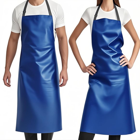 Delantal GoldPig de 40 pulgadas, impermeable, de goma, vinilo, muy resistente, azul