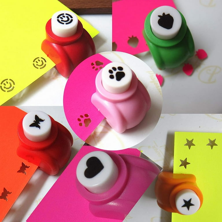 Paper Punches 6 Pack, Hole Punch Shapes Set for Kids Adults, Craft Punches  for DIY Cardstock