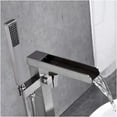 thumbnail image 3 of JERFIT 37" Freestanding Floor Mount Tub Filler with Hand Shower, Brushed Nickel Waterfall Bath Faucet for Modern Bathroom, 3 of 6