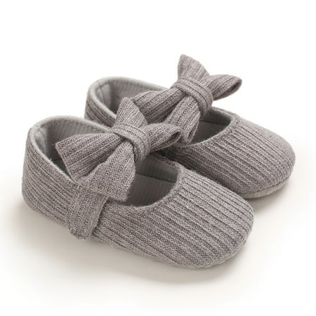 

Baby Girls Cute Sweet Mary Jane Flats With Bow Decoration Non-slip Soft Sole Toddler Shoes For Walking Autumn And Spring