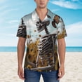 thumbnail image 2 of Susaid Sunflower Butterfly Skull Print Short Sleeve Shirts Button Down Casual Shirts Summer Beach Aloha Button Down Short Sleeve for Men ,, 2 of 7