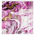 thumbnail image 2 of Cute Pink Marble Shower Curtain, Watercolor Abstract Modern Decorative Bath Curtain, Polyester Fabric Jade Green Blue Odd Gold Elegant Texture Luxury Striped Bathroom Curtain with Hooks, 2 of 5