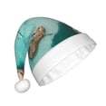 thumbnail image 2 of Kowoue Turquoise Beach Kayaking Pattern Santa Hat Christmas Hats for Adults, Holiday Unisex Velvet Comfort Xmas Hat for Women Men, 2 of 6