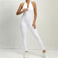 thumbnail image 3 of Mono de yoga con cremallera para mujer, mono de una pieza para entrenamiento, mallas, traje deportivo para gimnasio, ropa de ejercicio para mujer, 3 of 5