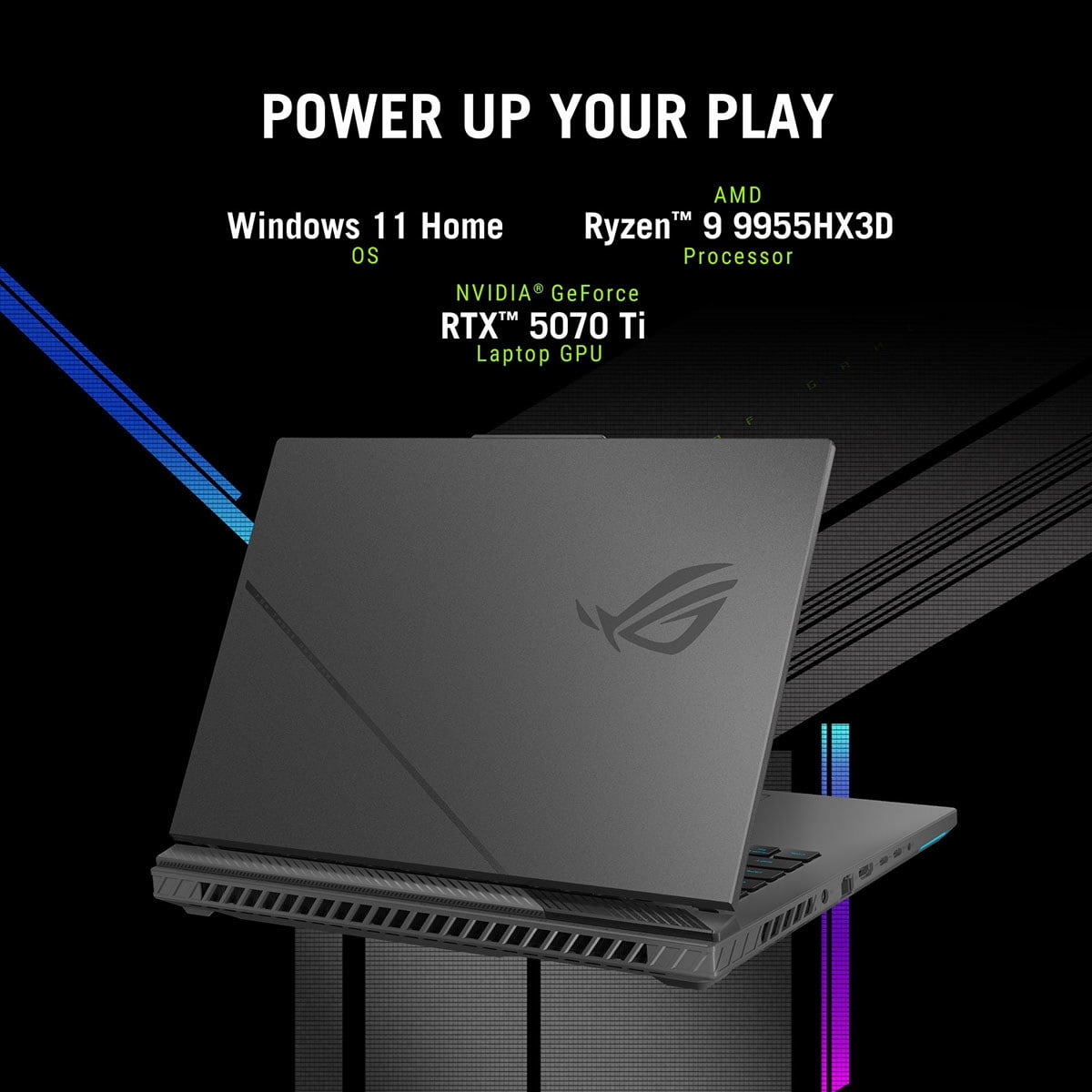 Asus G614FRDS96 16 inch ROG Strix G16 - AMD Ryzen 9 9955HX3D - NVIDIA GeForce RTX 5070 Ti Laptop GPU - 32GB/1TB