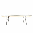 thumbnail image 2 of 96" x 40" (8 Foot) Rectangle Heavy Duty Natural Plywood Folding Banquet Table by Chivari, 2 of 8