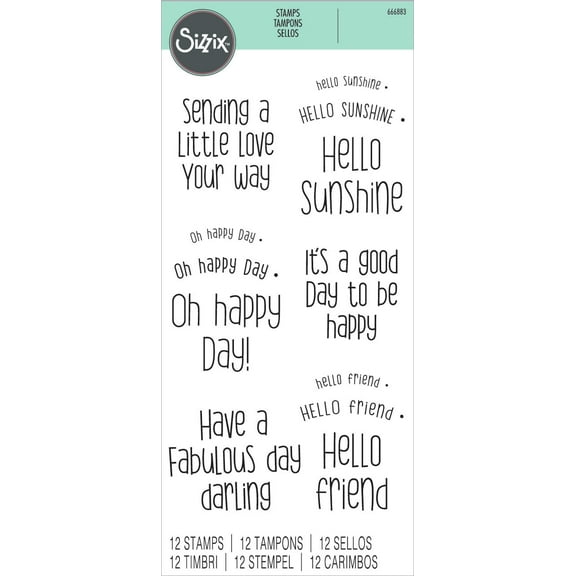 Sizzix Clear Stamps 12/Pkg-Sending A Little Love