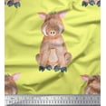 thumbnail image 1 of Soimoi Yellow Cotton Jersey Fabric Pig Animal Print Fabric by the Yard 58 Inch Wide, 1 of 1
