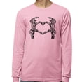 thumbnail image 2 of Skeleton Heart Hands Long Sleeve Shirt Unisex Large Pink, 2 of 5